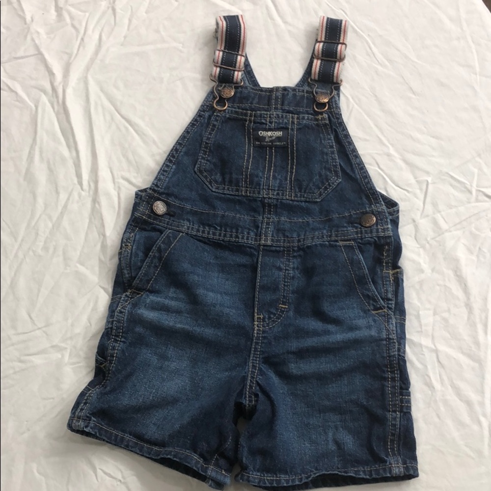 Osh Kosh Denim short overalls with bottom snaps